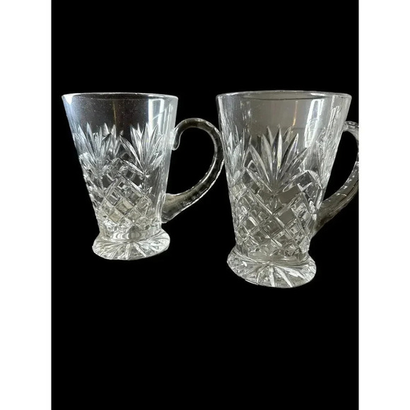 Galway Super Crystal Irish Coffee Glasses / Mugs Gifs Herself & Gifs Himself - Picture 1 of 7